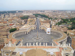 St. Peter's Square at the Vatican City from atop St. Peter's Cathedral