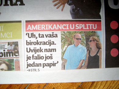Jay and Kelly on the front page of the Jutarnji List