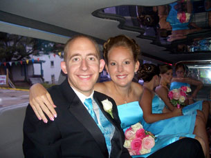 Jay and Kelly posing in the limo