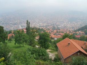 View of Sarajevo looking down upon so-called Sniper's Alley