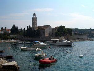 View of Hvar Town Monastery from the sea