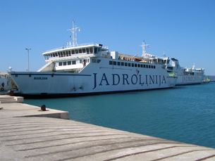 A Jadrolinija ferry ready to depart