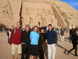 Posing for a group photo at Abu Simbel
