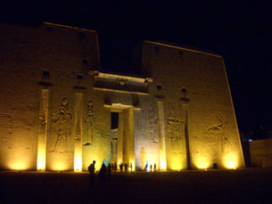 Horus Temple, at night