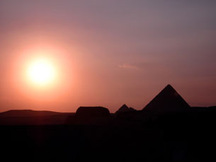 The Pyramids at sunset