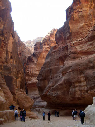 Hiking in the Siq at Petra