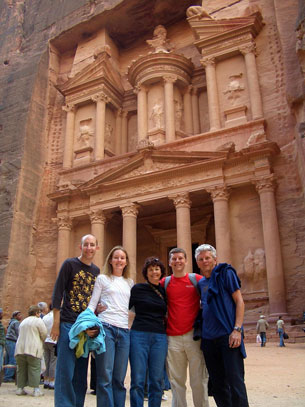 Family photo in front of Al Khazneh (The Treasury)!