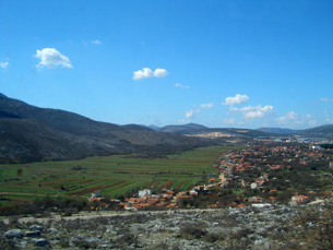 Looking back towards Dugopolje from Mosor on the way to Vranjaca Cave