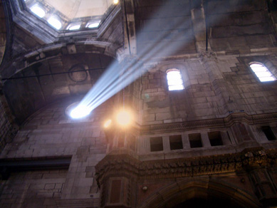 Ray of sunlight inside Sibenik's Cathedral