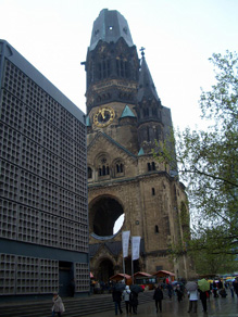 Kaiser Wilhelm Memorial Church, severely damaged in WWII