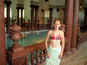 Kelly inside the Szechenyi bath house