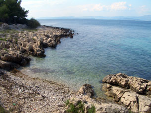 Rocky beach near Supetar on Brac