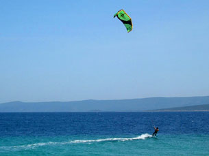 Kite surfer at Zlatni Rat beach