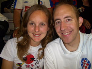 Jay and Kelly at the Hajduk Split vs. Dinamo Zagreb Match