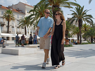 Jay and Kelly during their photoshoot on the Riva