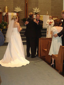 Dad handing Jenny off to Chad