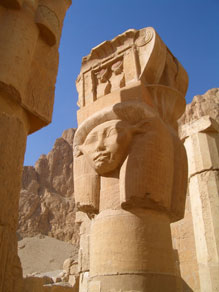 A temple on Luxor's west bank as seen from our hot air balloon