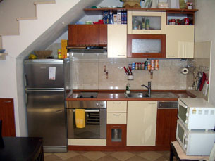 The Kitchen/Dining Room/Living Room/Office of our new apartment in Varos