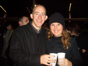 Kelly and Jay toasting to 2010 on the Split Riva