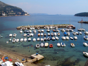 Looking at a marina from the Dubrovnik walls