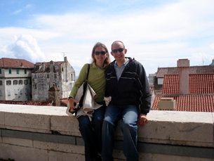 Jay and Kelly halfway up the cathedral tower