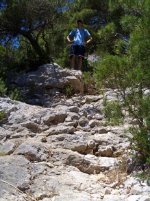 Jay enjoying the view during our hike down to Stiniva Bay